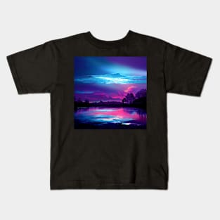 Violet Sunset 1 Kids T-Shirt